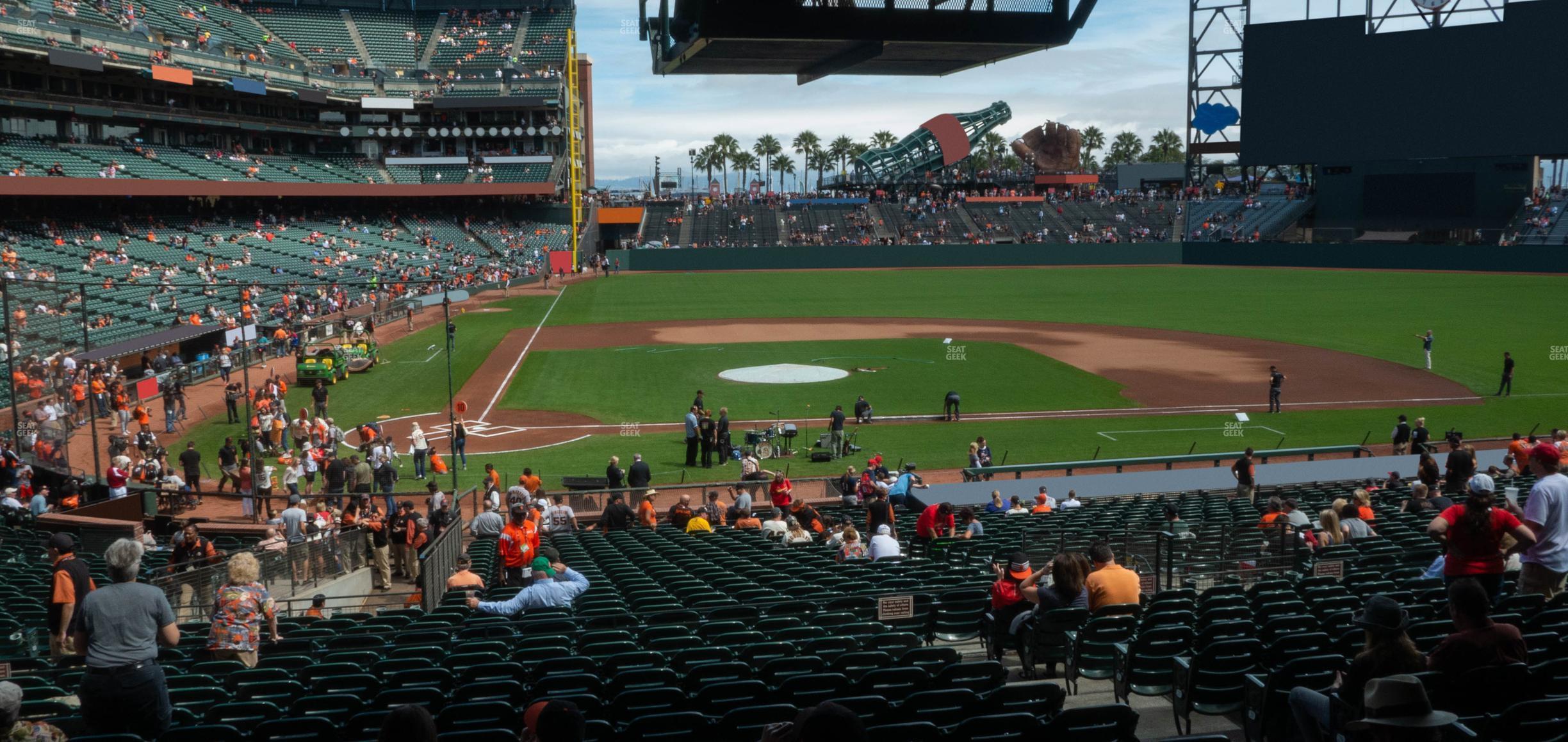 Seating view for Oracle Park Section Premium Lower Box 110