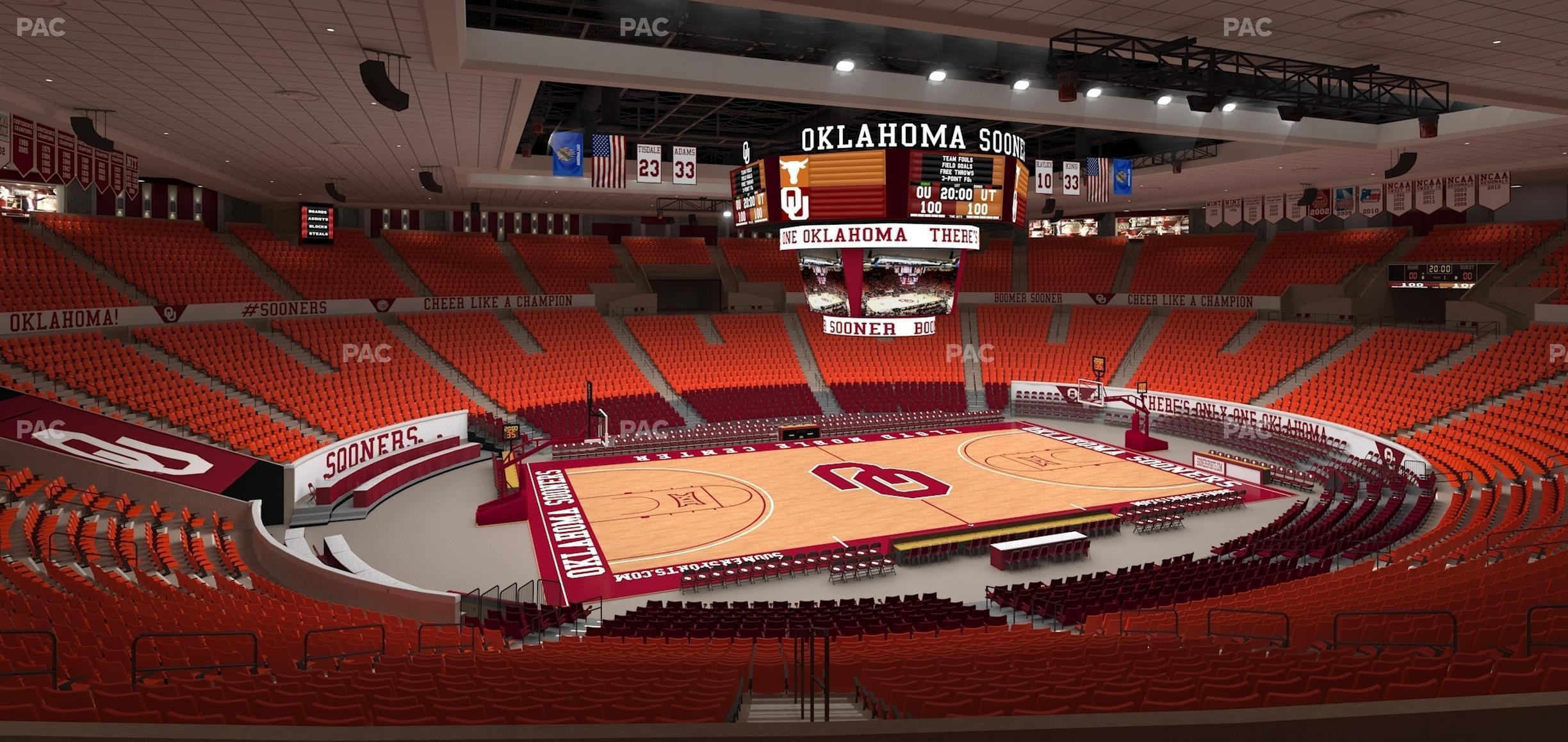 Seating view for Lloyd Noble Center Section 223