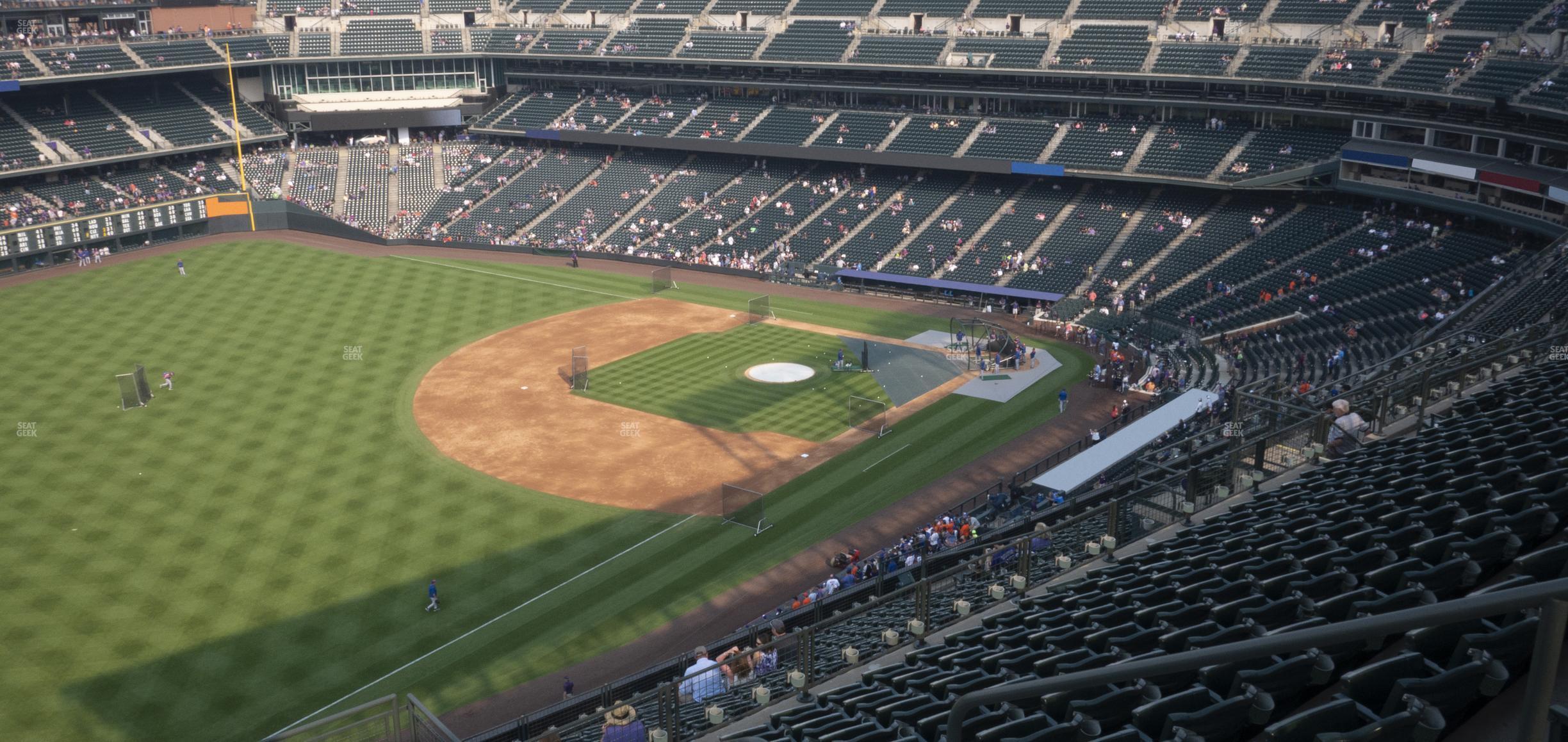 Seating view for Coors Field Section Upper 346