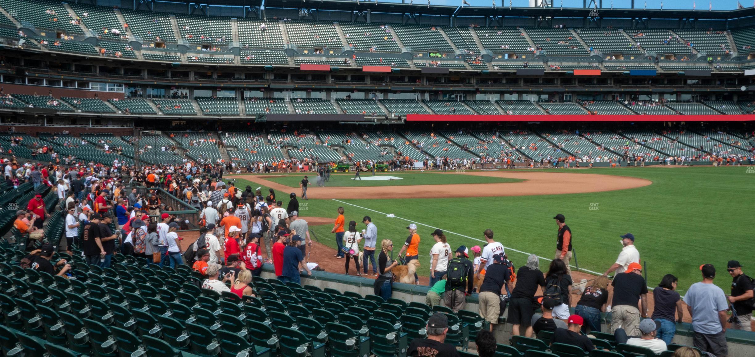 Seating view for Oracle Park Section Field Box 101