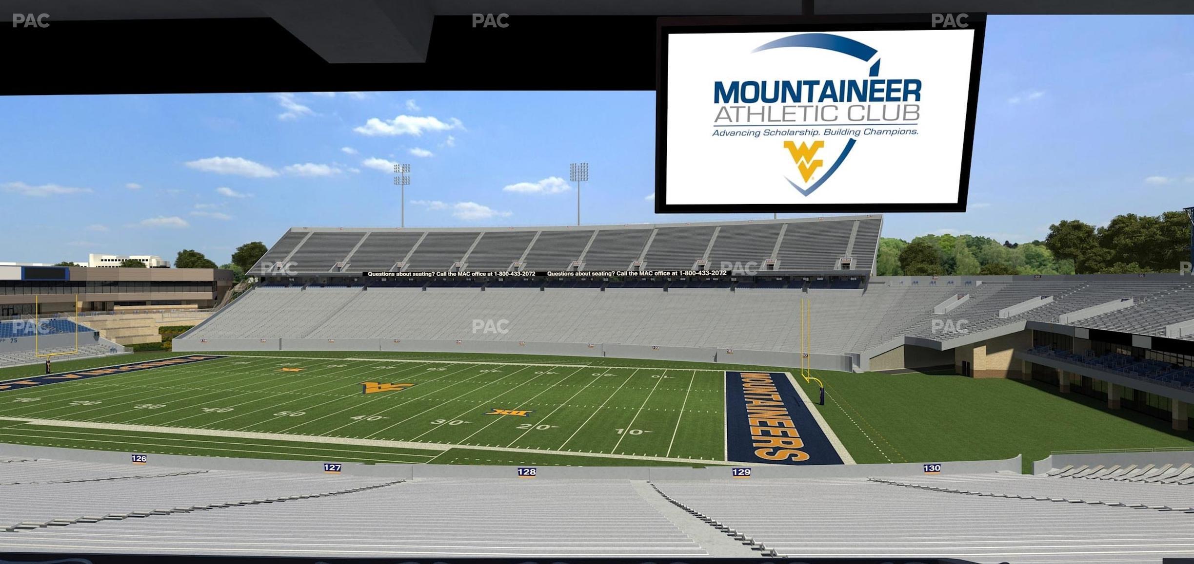 Seating view for Mountaineer Field at Milan Puskar Stadium Section Field Box 69