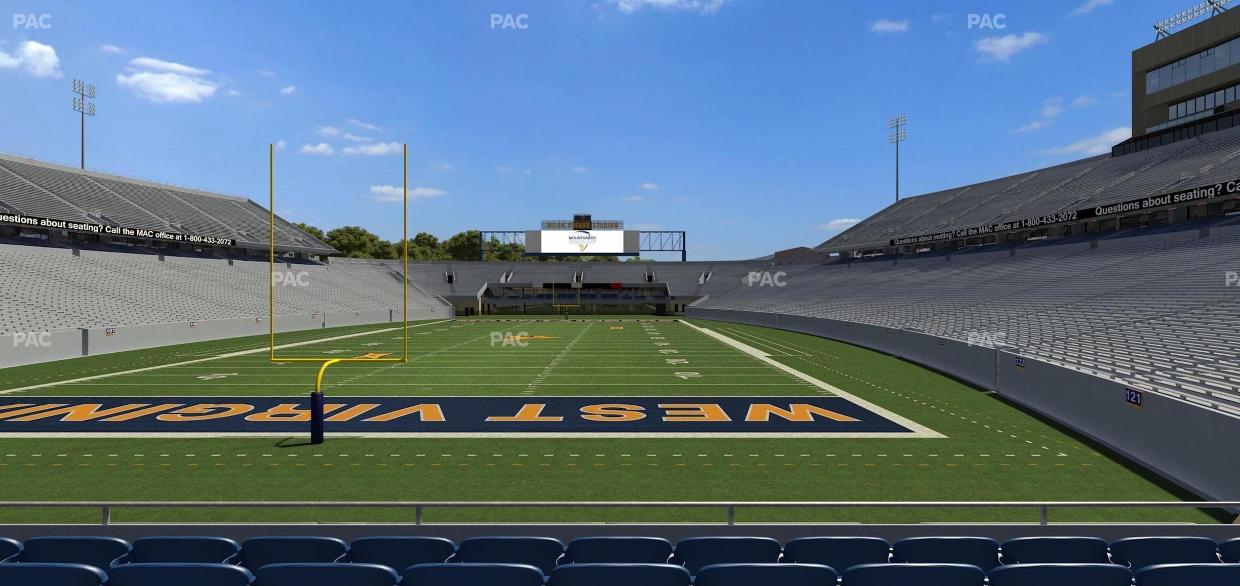 Seating view for Mountaineer Field at Milan Puskar Stadium Section Touchdown Terrace B