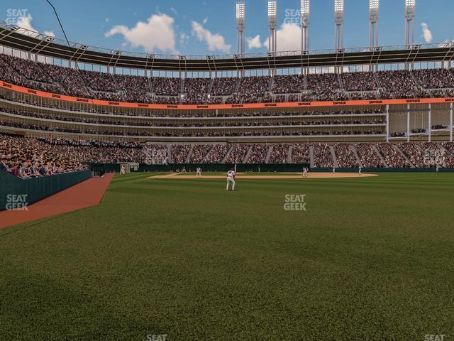 Seating view for Progressive Field Section Field View Bullpen