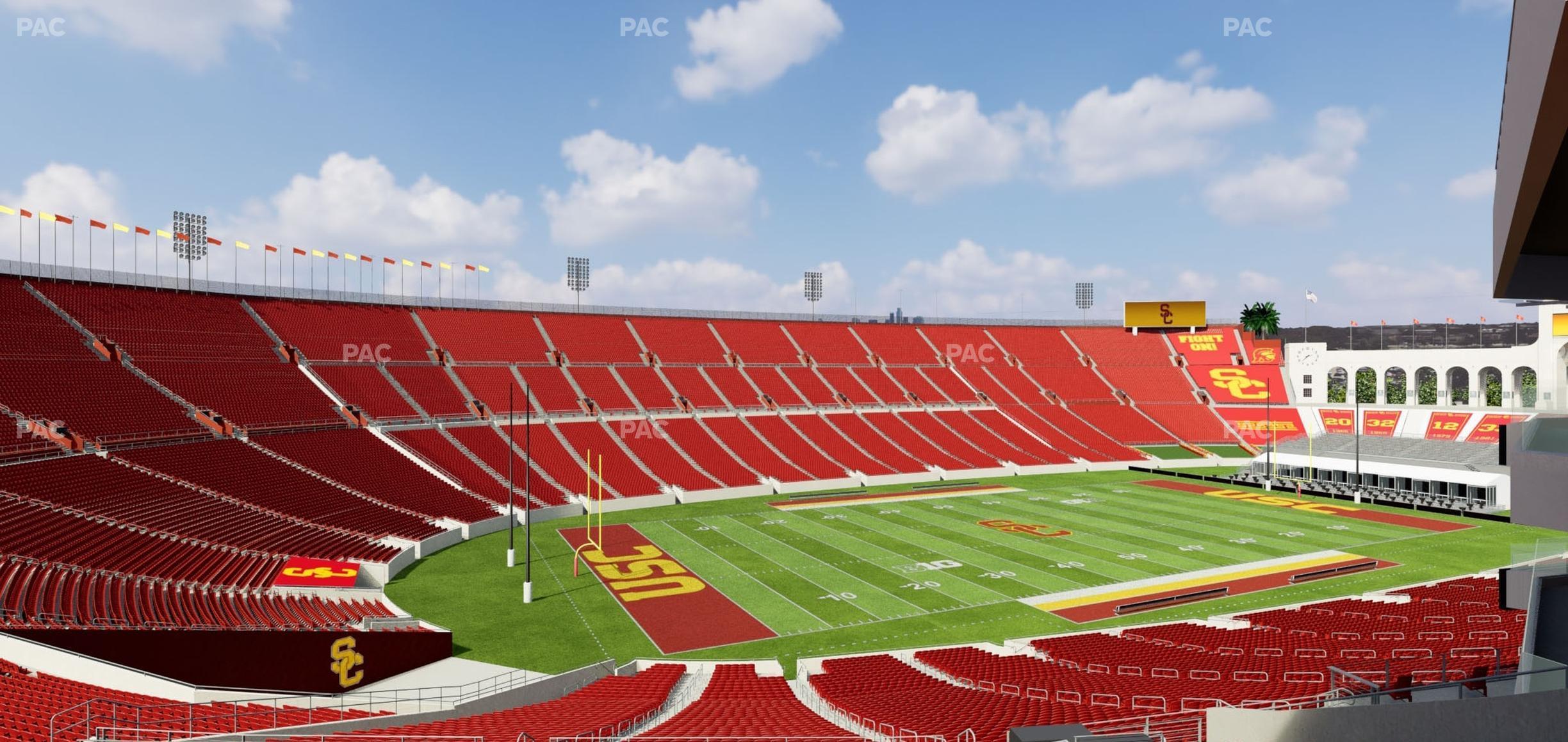 Seating view for Los Angeles Memorial Coliseum Section 210 A