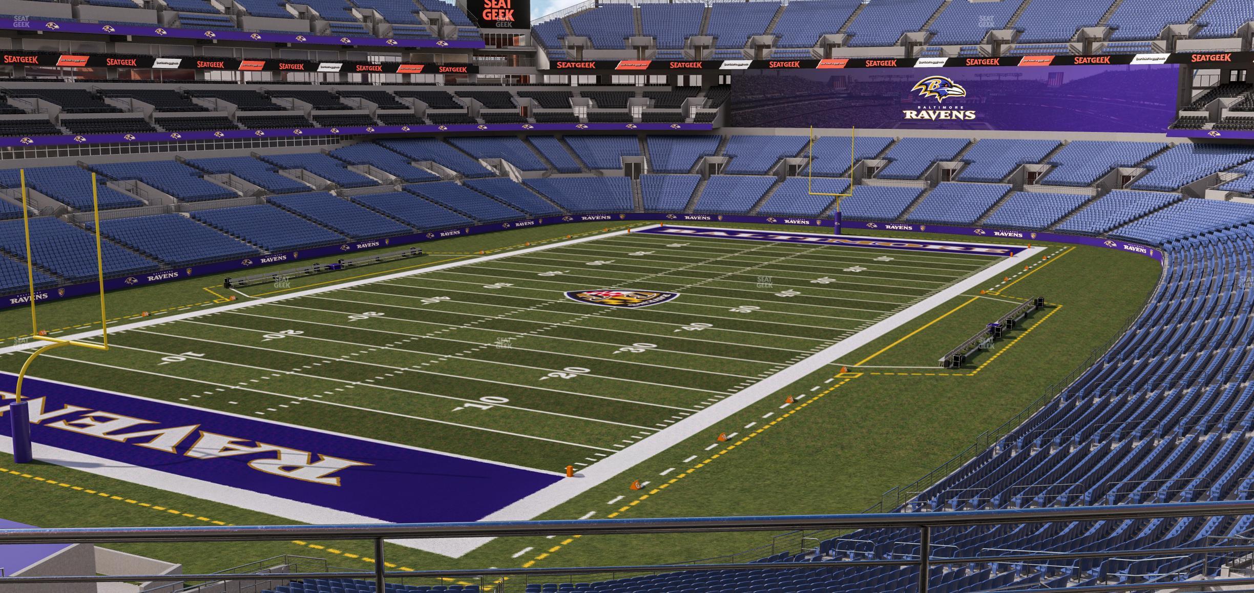 Seating view for M&T Bank Stadium Section 208