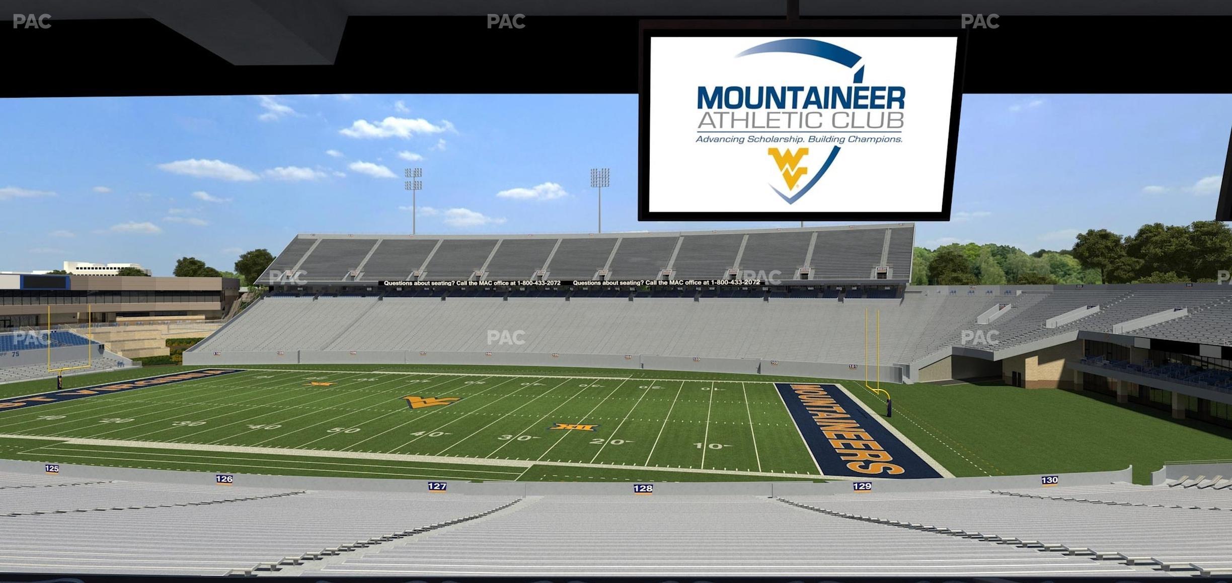 Seating view for Mountaineer Field at Milan Puskar Stadium Section Field Box 67