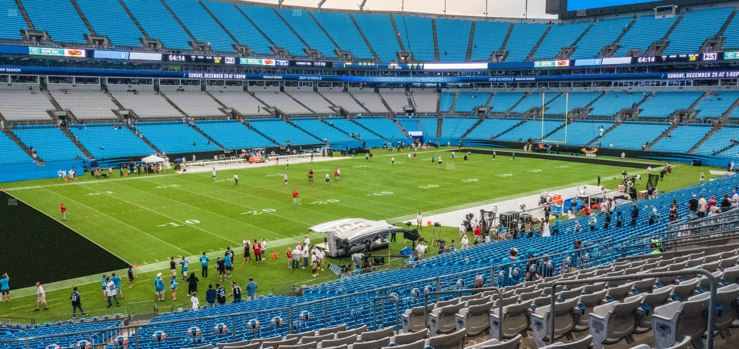 Seating view for Bank of America Stadium Section 321