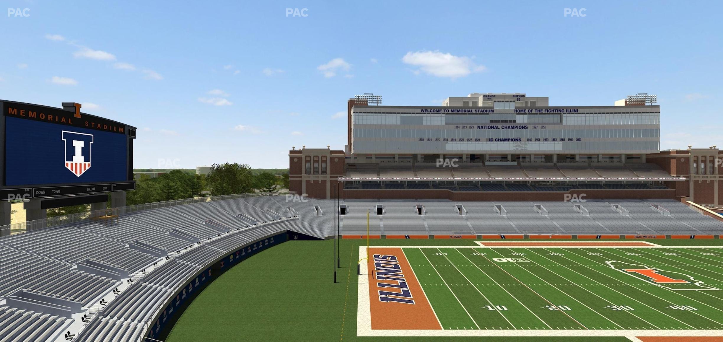 Seating view for Memorial Stadium - IL Section 209