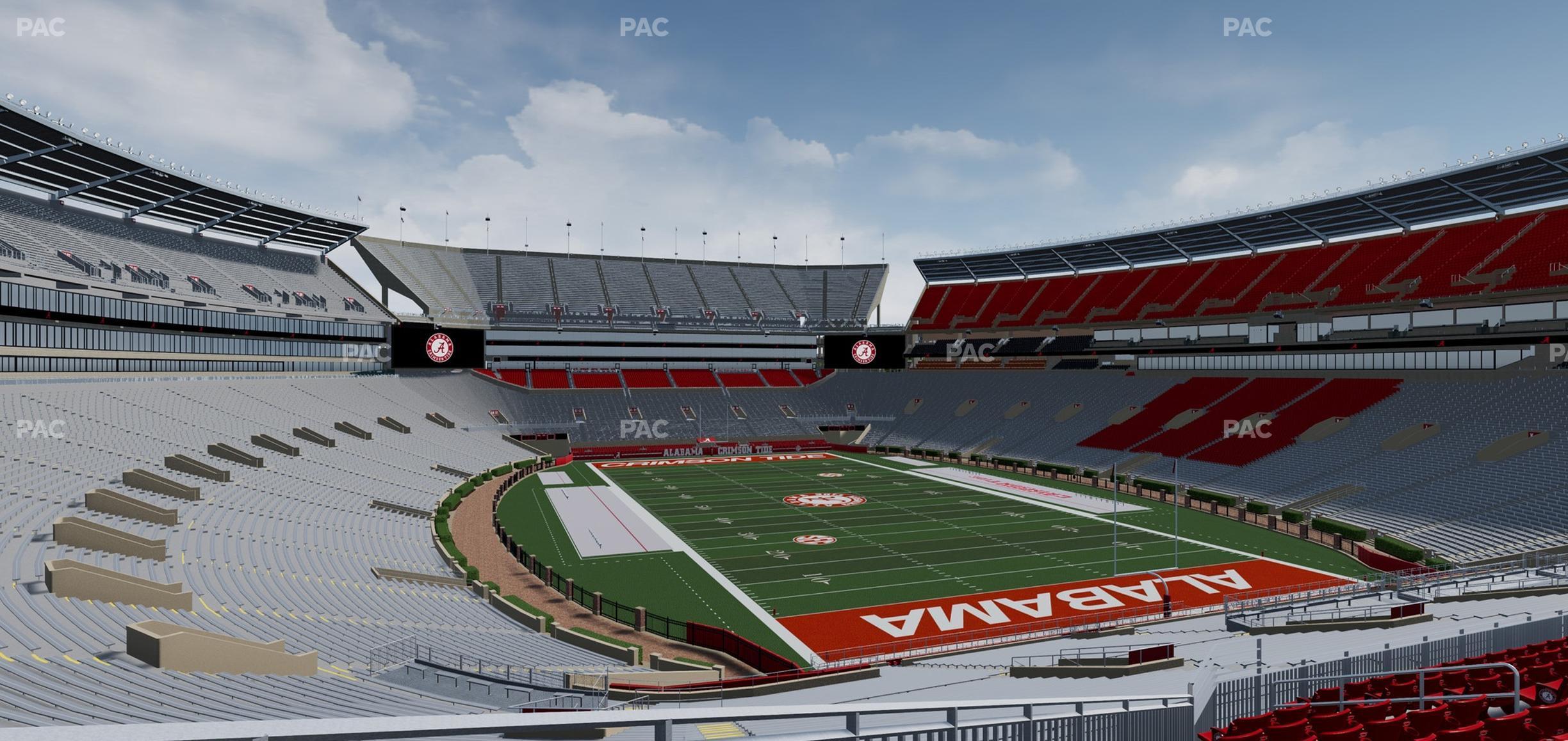 Seating view for Bryant Denny Stadium Section North Zone 10