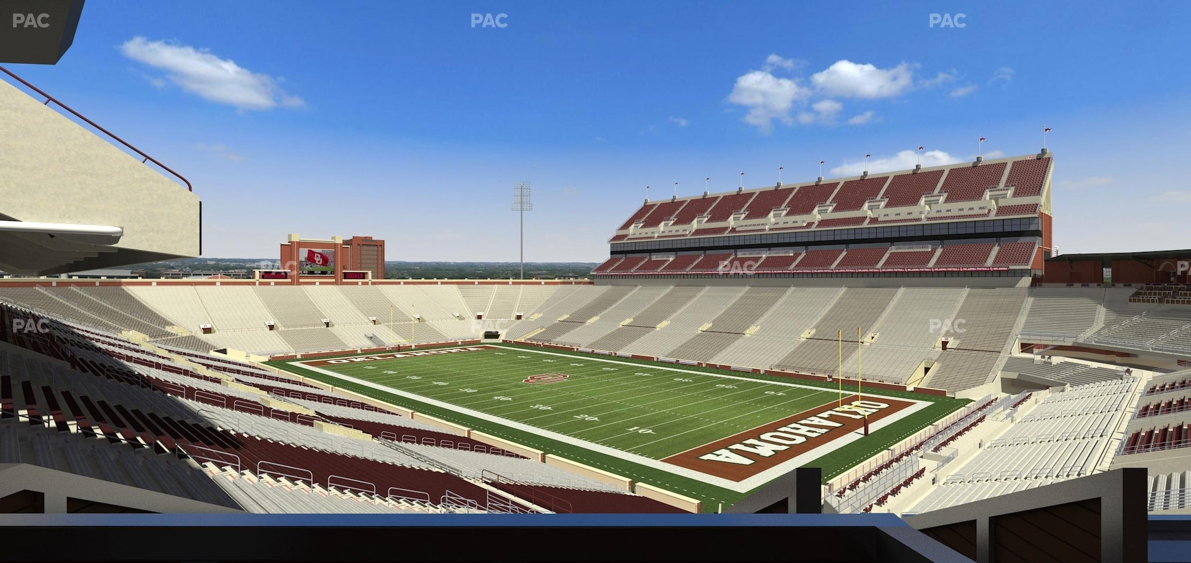 Seating view for Gaylord Family Oklahoma Memorial Stadium Section Suite 51