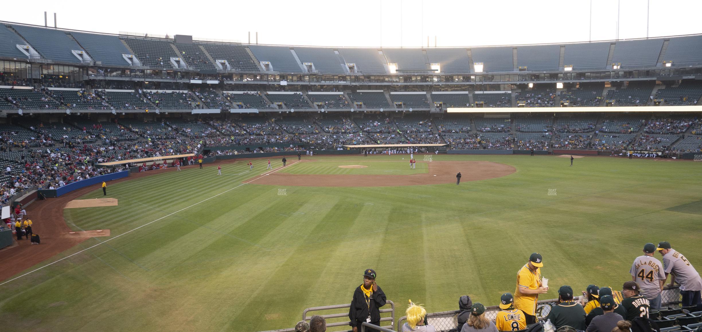 Seating view for Oakland Coliseum Section Front 150