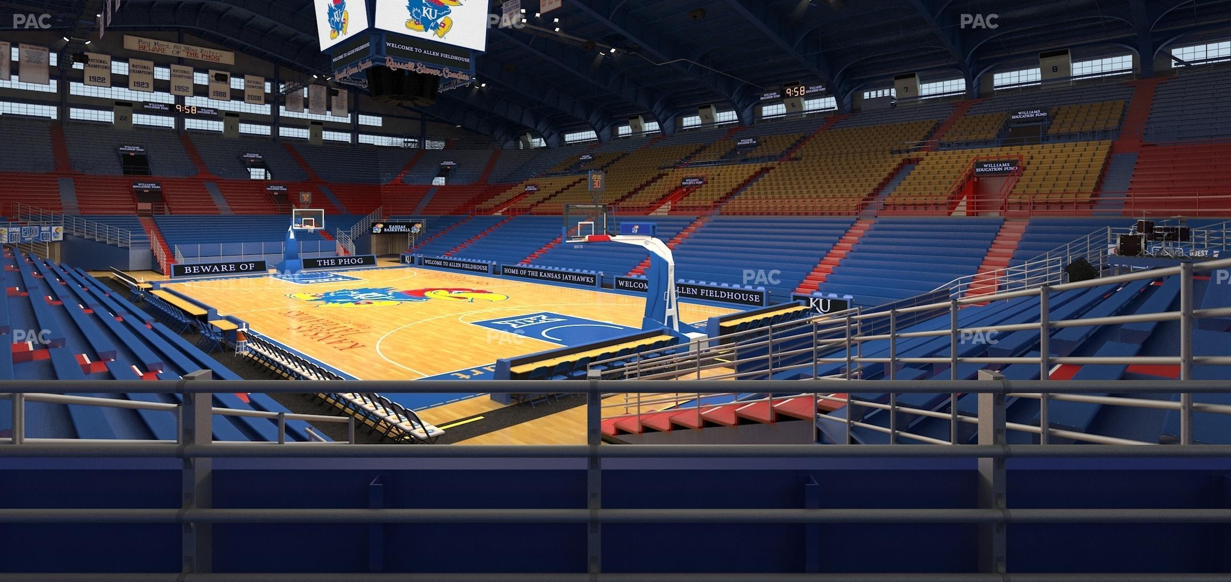 Seating view for Allen Fieldhouse Section P 1