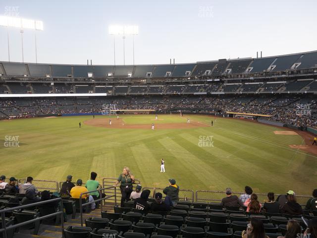 Seating view for Oakland Coliseum Section Front 135