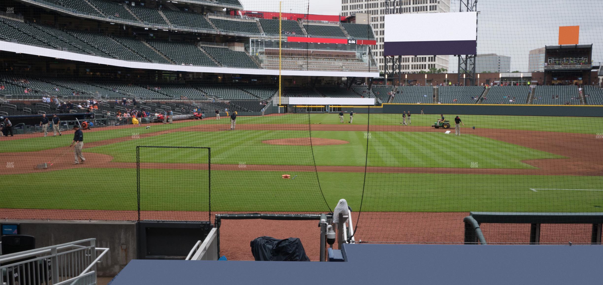 Seating view for Truist Park Section Dugout Infield 33