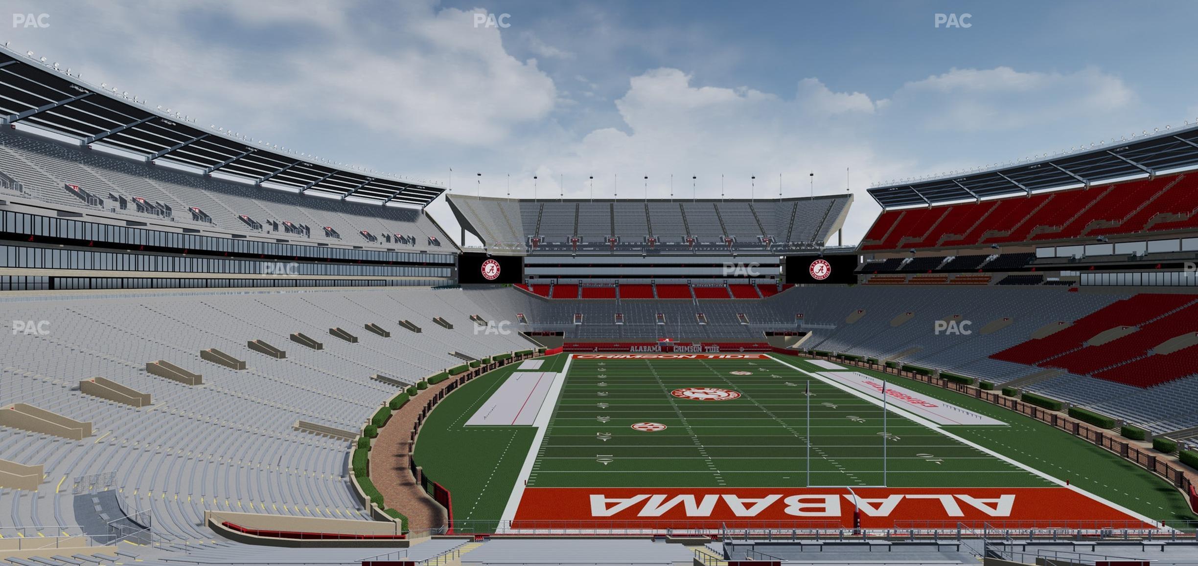 Seating view for Bryant Denny Stadium Section North Zone 7