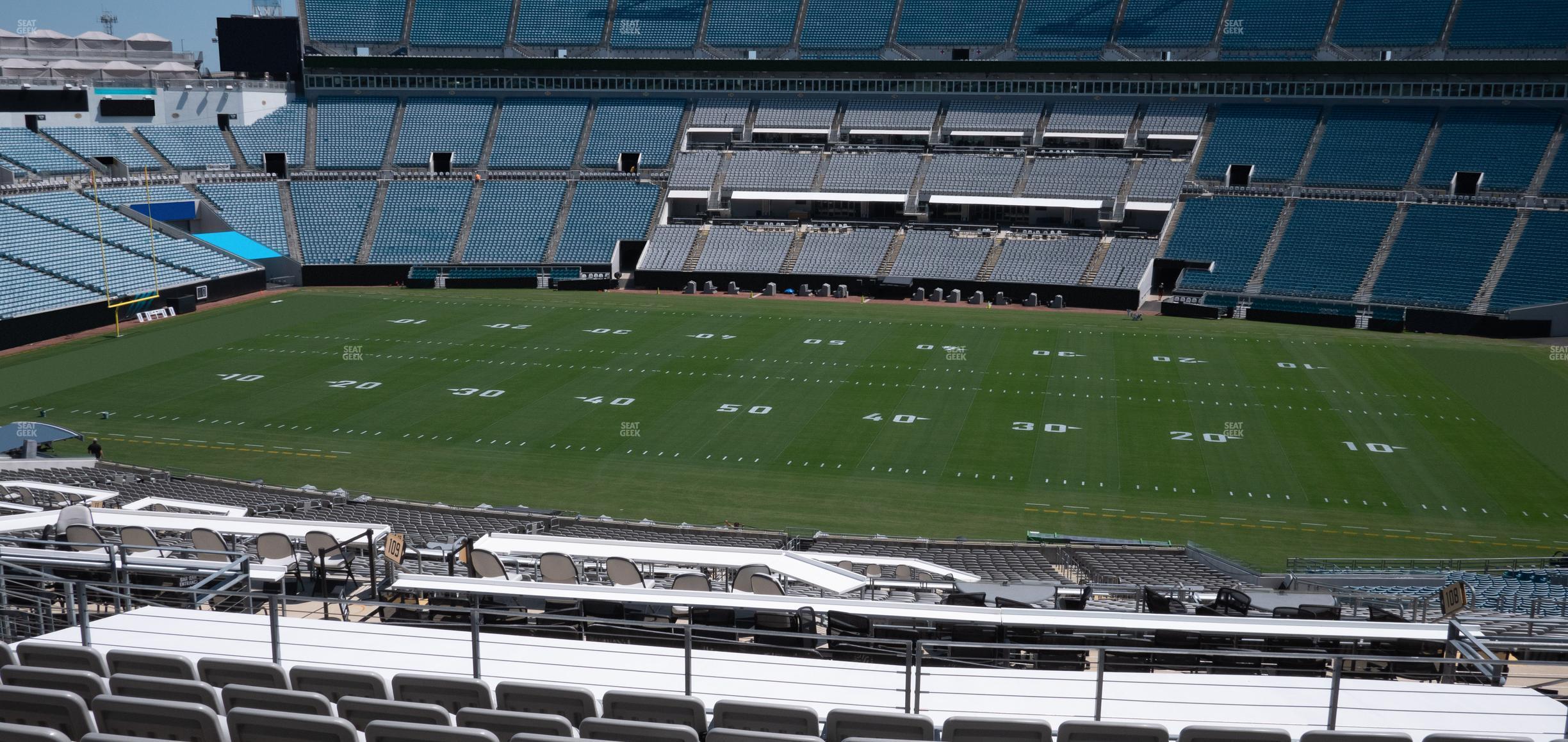 Seating view for EverBank Stadium Section Gallagher Club 208