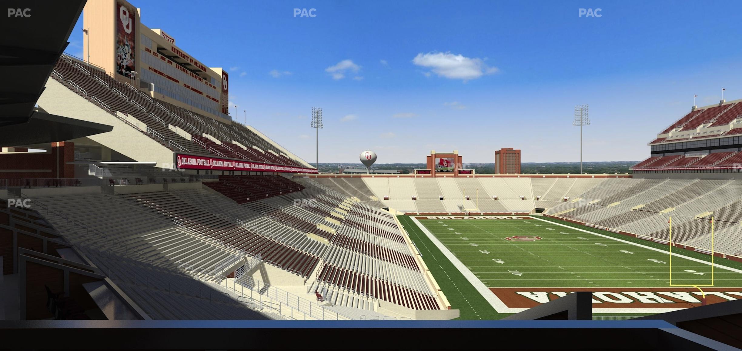 Seating view for Gaylord Family Oklahoma Memorial Stadium Section Suite 48