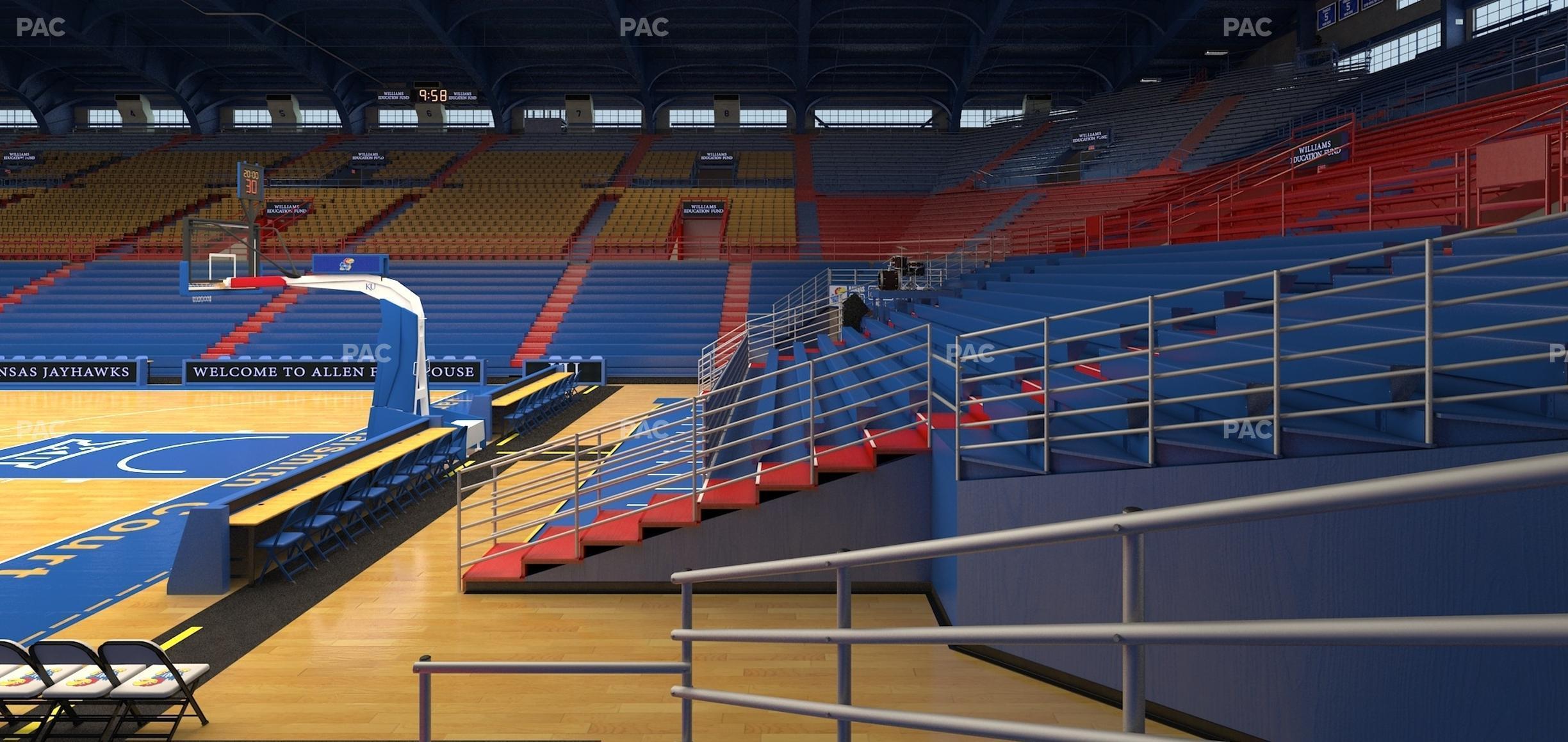 Seating view for Allen Fieldhouse Section P