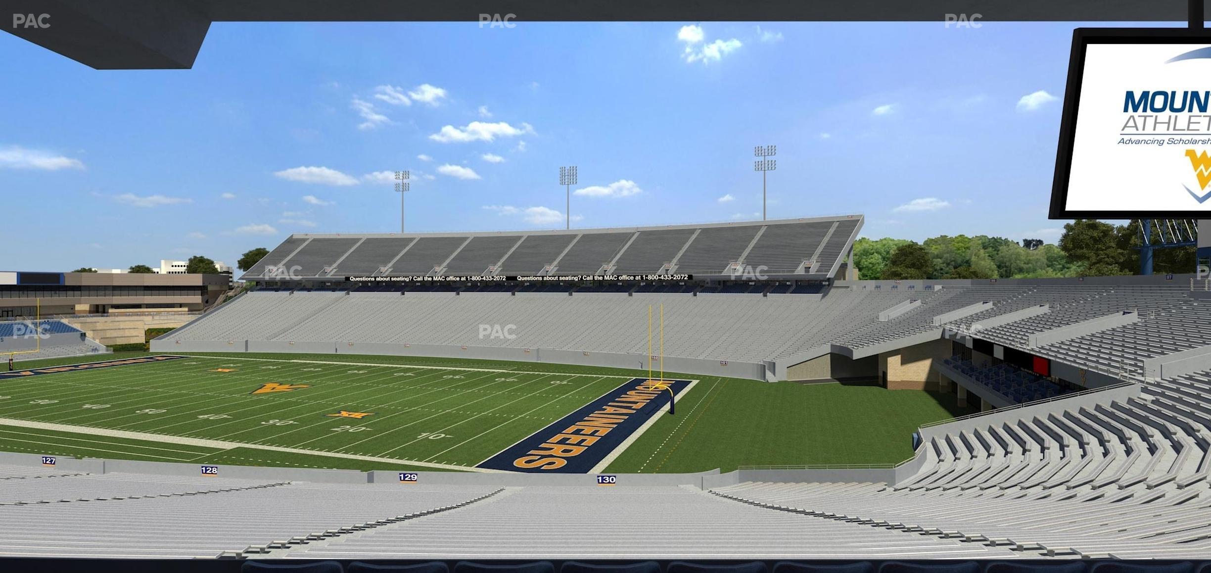 Seating view for Mountaineer Field at Milan Puskar Stadium Section Field Box 75