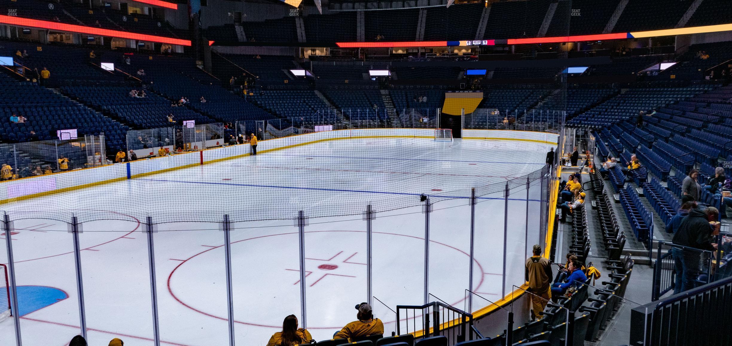 Seating view for Bridgestone Arena Section 102