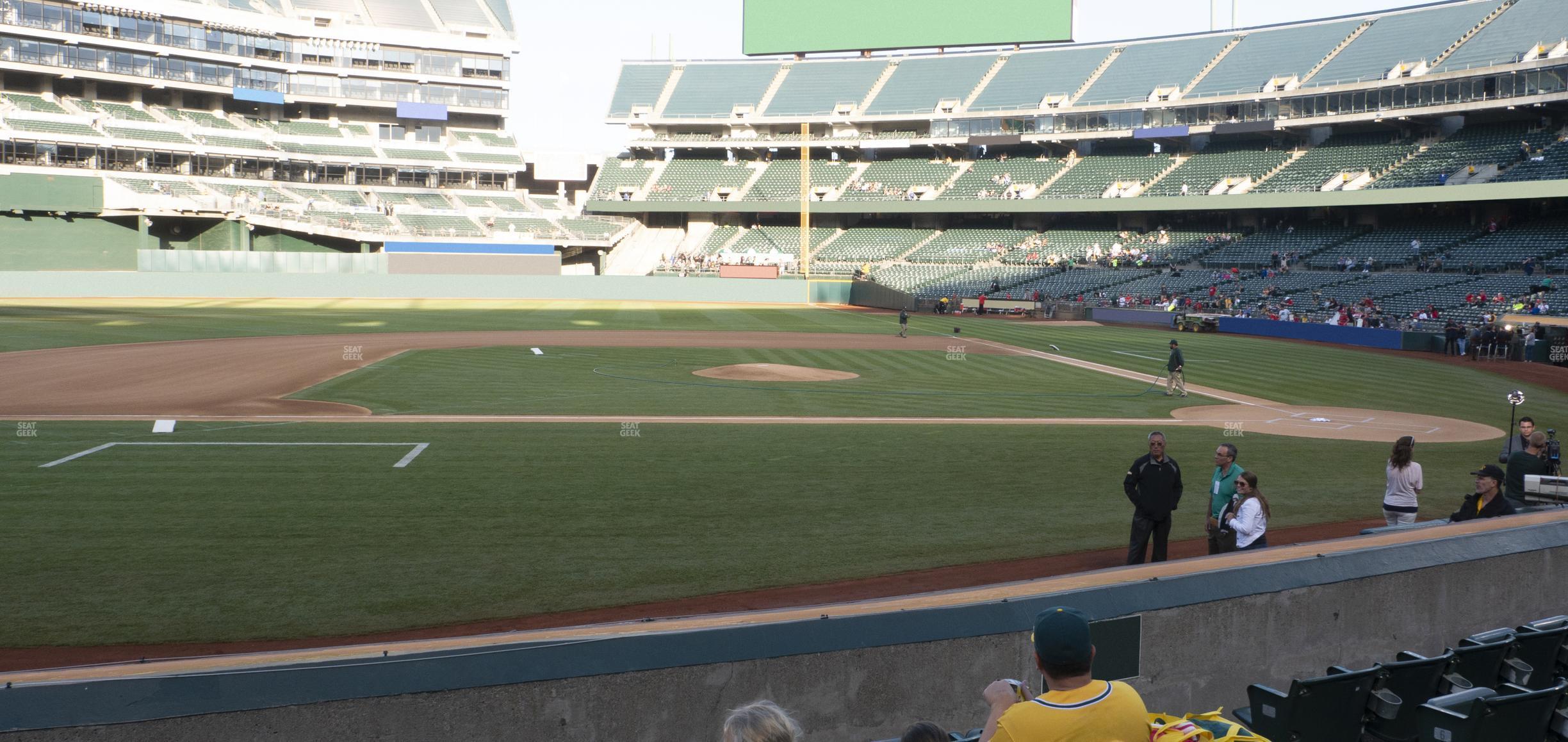 Seating view for Oakland Coliseum Section Front 121