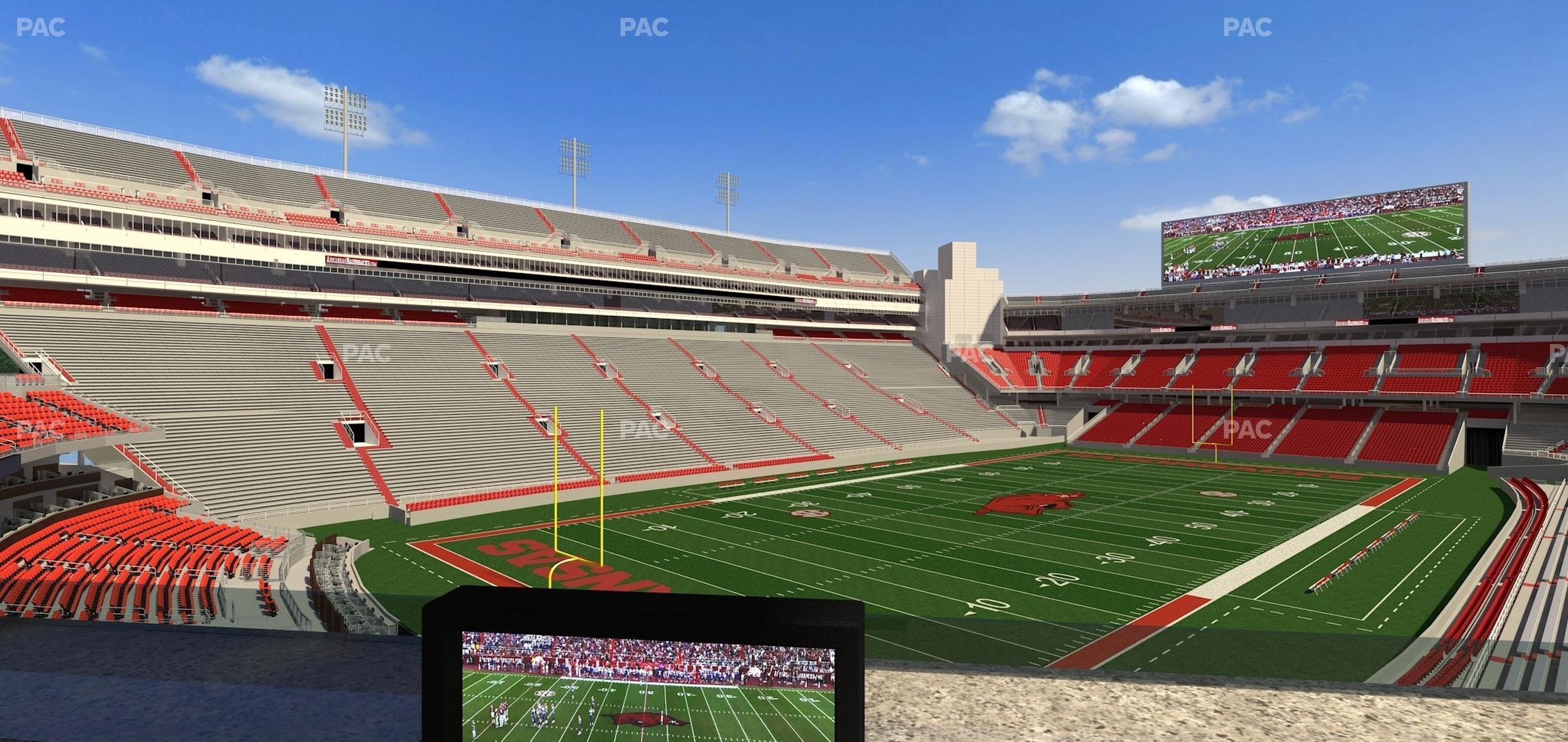 Seating view for Razorback Stadium Section Loge 65