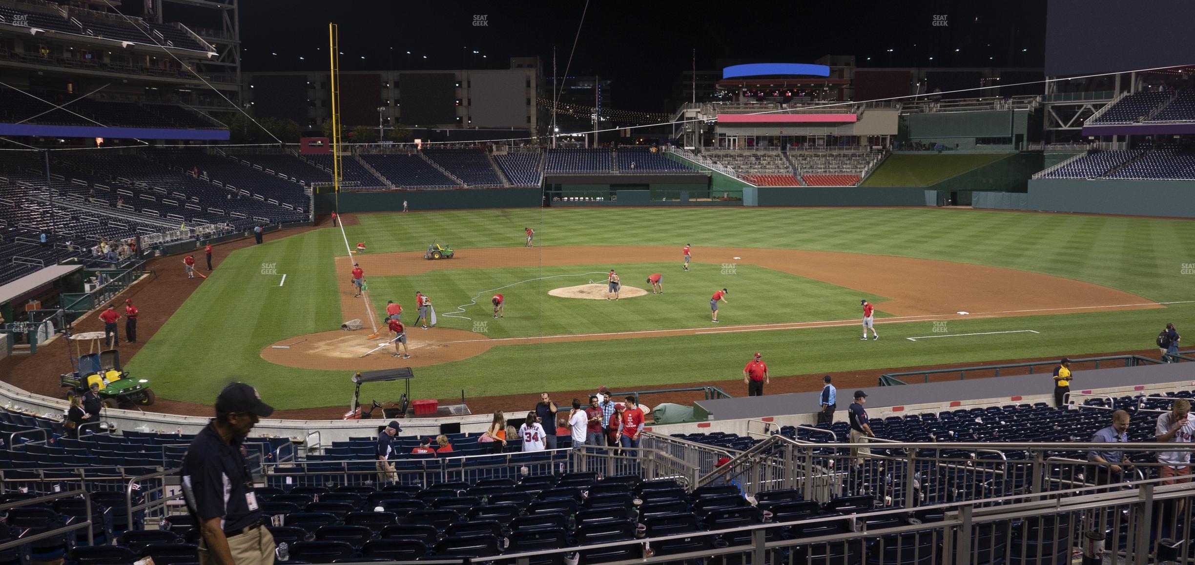 Seating view for Nationals Park Section Infield Box 126