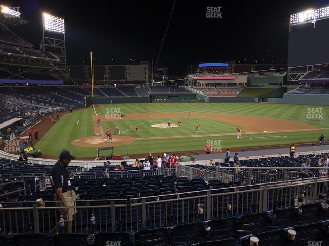 Seating view for Nationals Park Section Infield Box 126