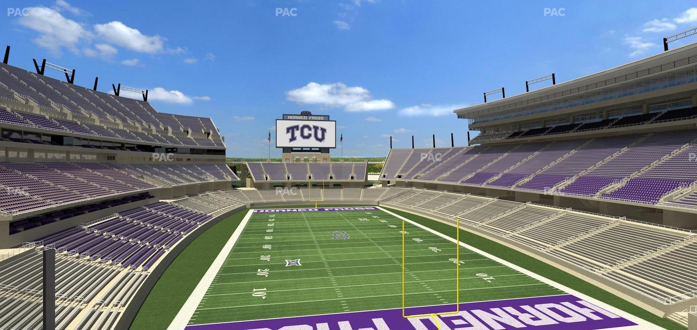 Seating view for Amon G Carter Stadium Section South End Zone Suite 5