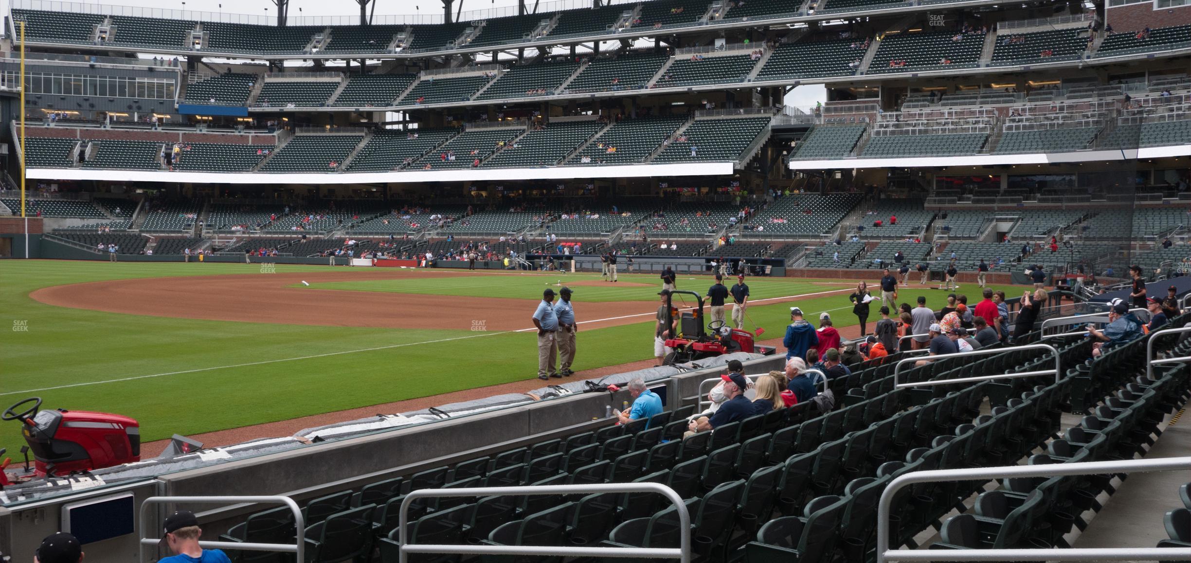 Seating view for Truist Park Section Dugout Reserved 38