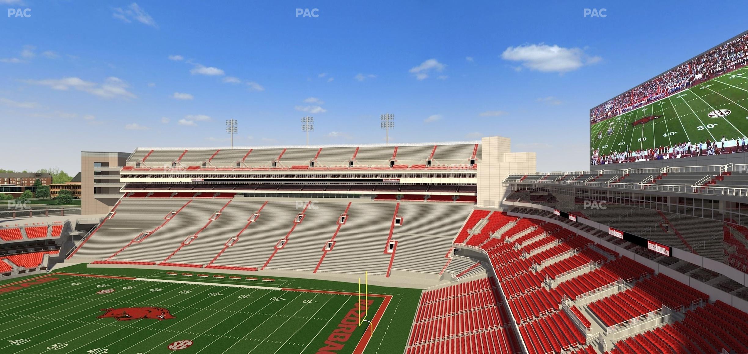 Seating view for Razorback Stadium Section 500 2