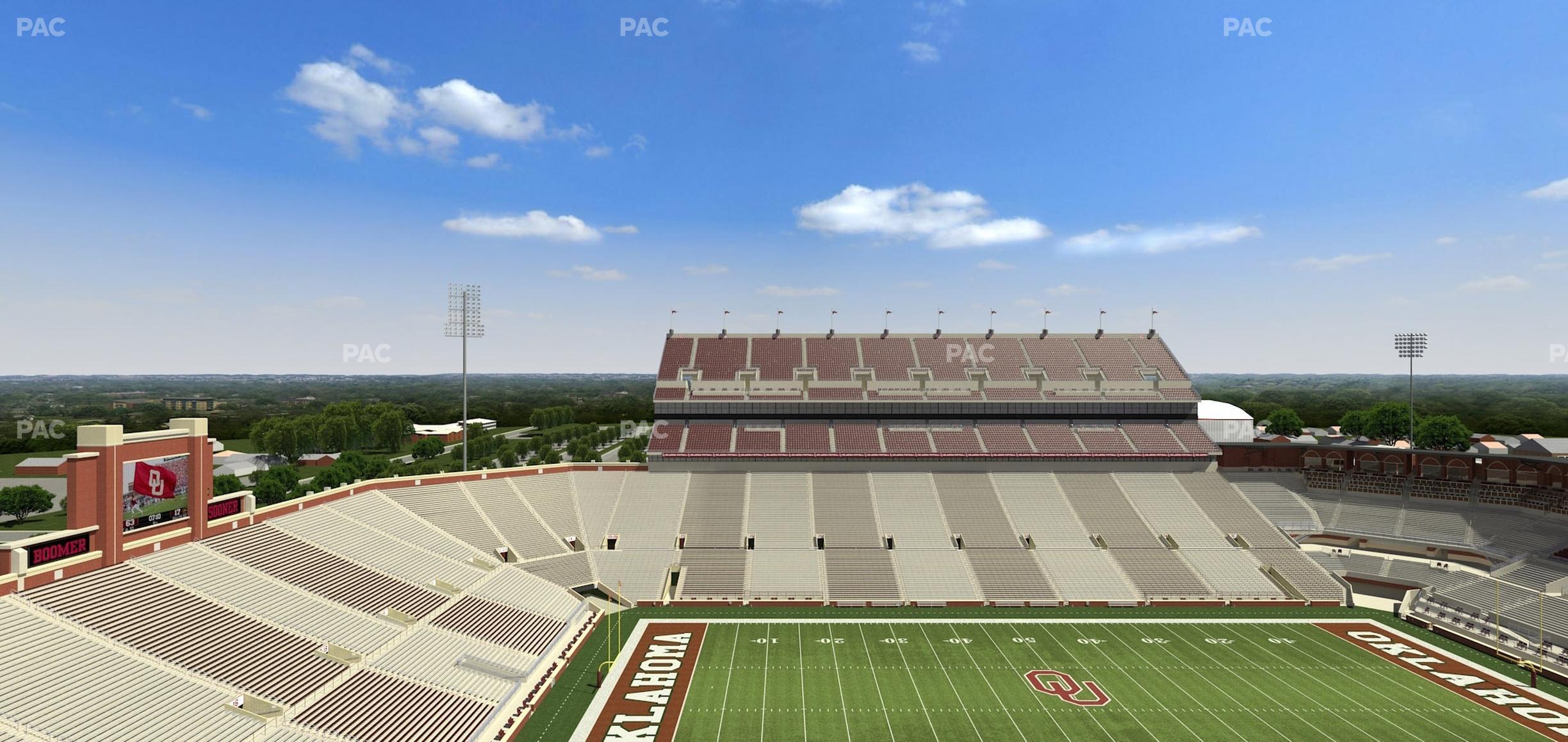 Seating view for Gaylord Family Oklahoma Memorial Stadium Section 107