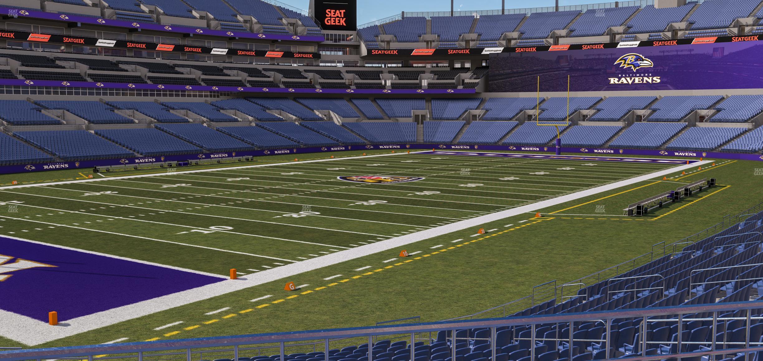 Seating view for M&T Bank Stadium Section 107