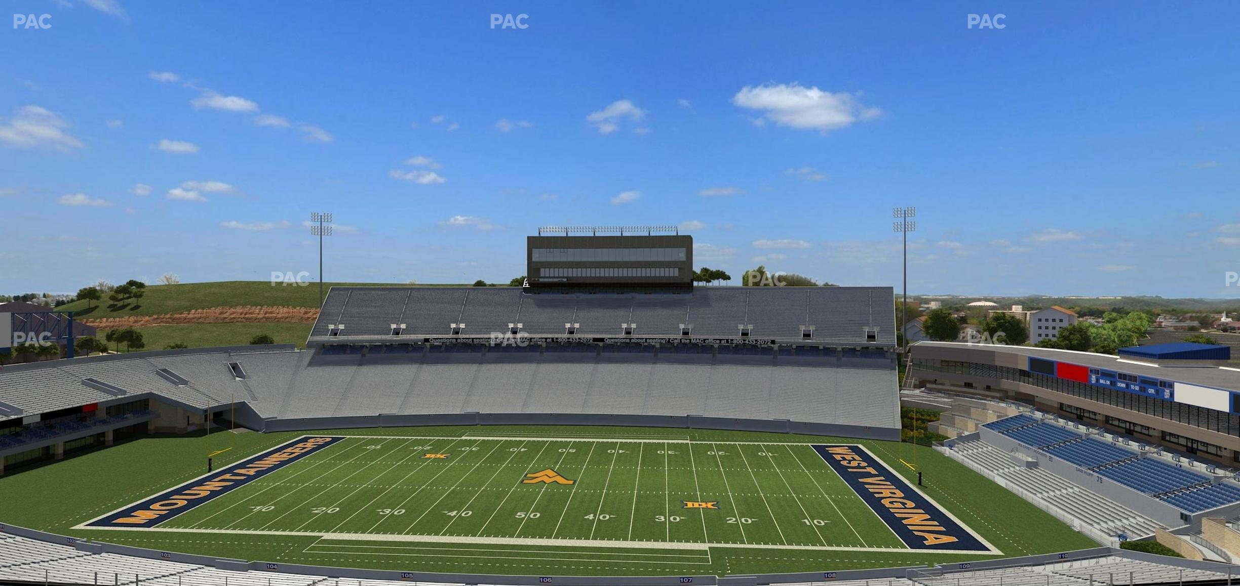 Seating view for Mountaineer Field at Milan Puskar Stadium Section 207