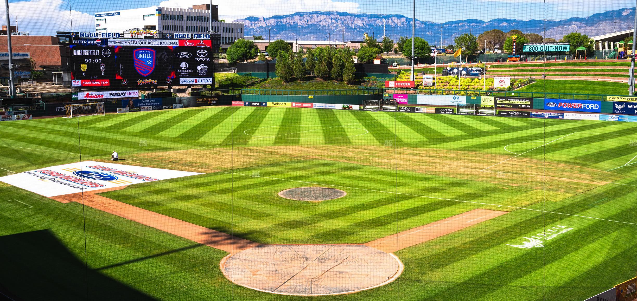 Seating view for Rio Grande Credit Union Field at Isotopes Park Section Club 300