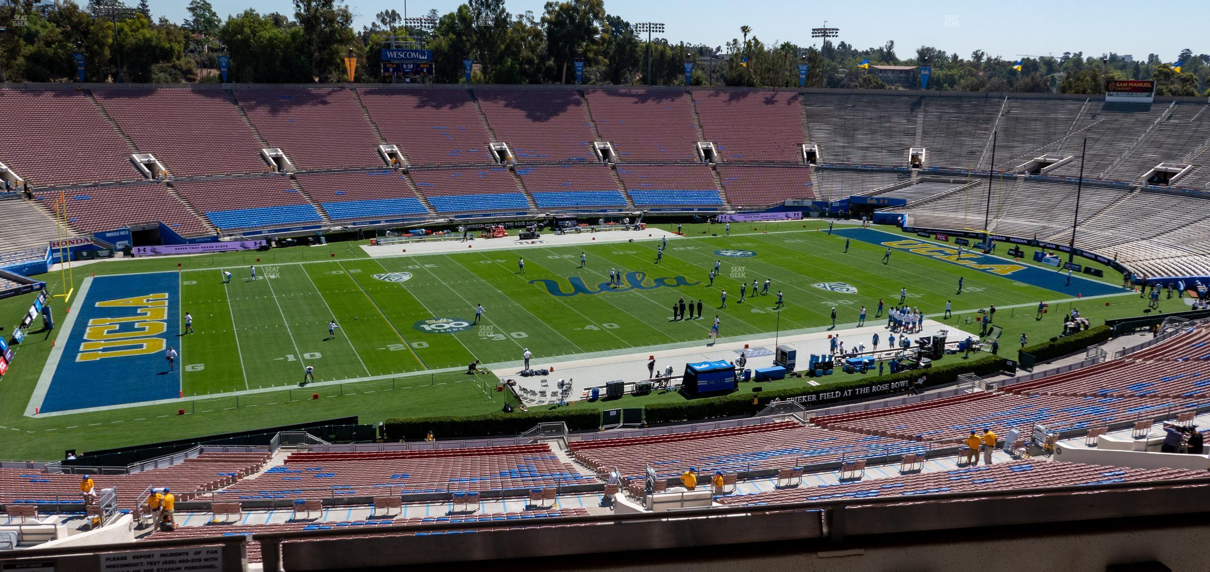 Seating view for Rose Bowl Stadium Section Club 108