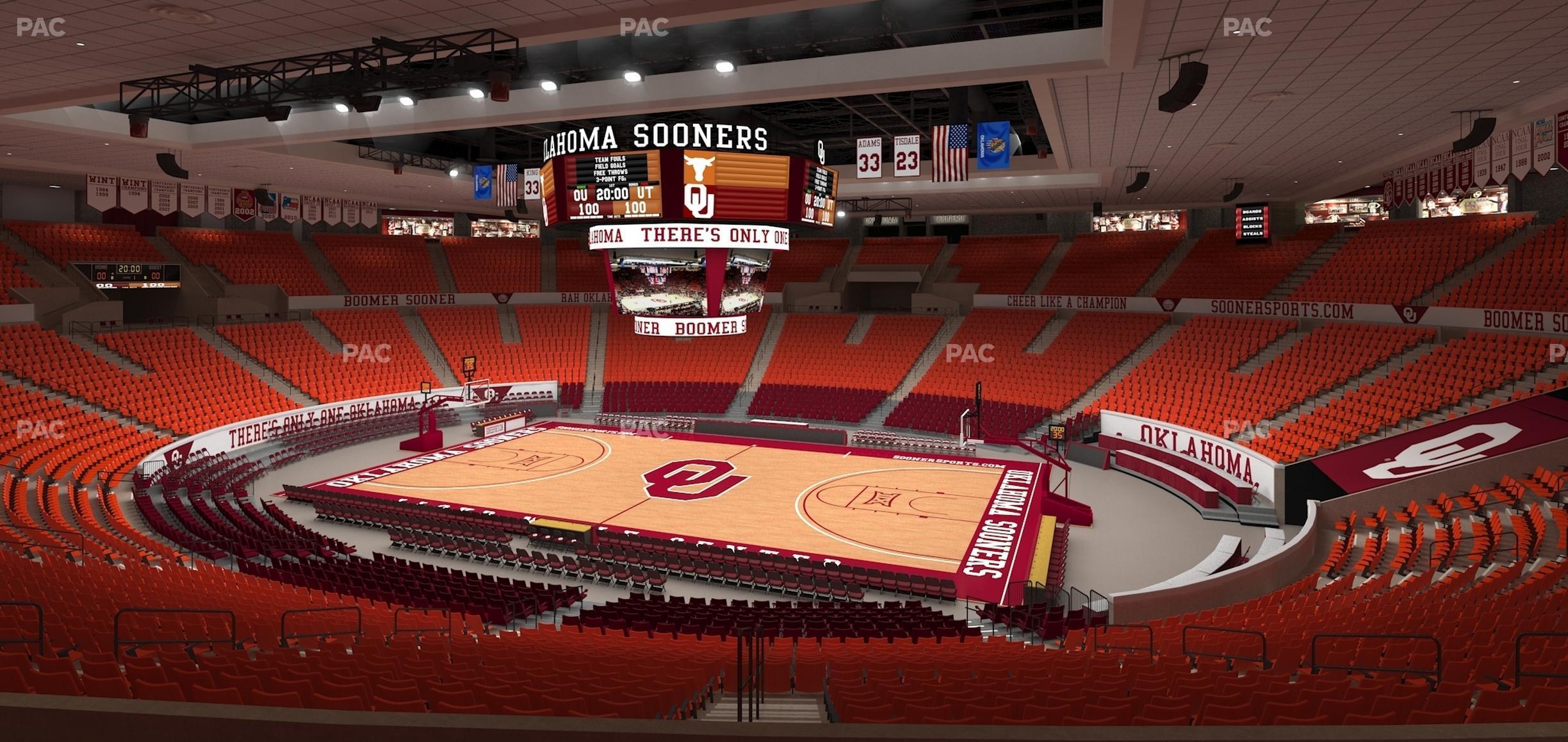 Seating view for Lloyd Noble Center Section 205