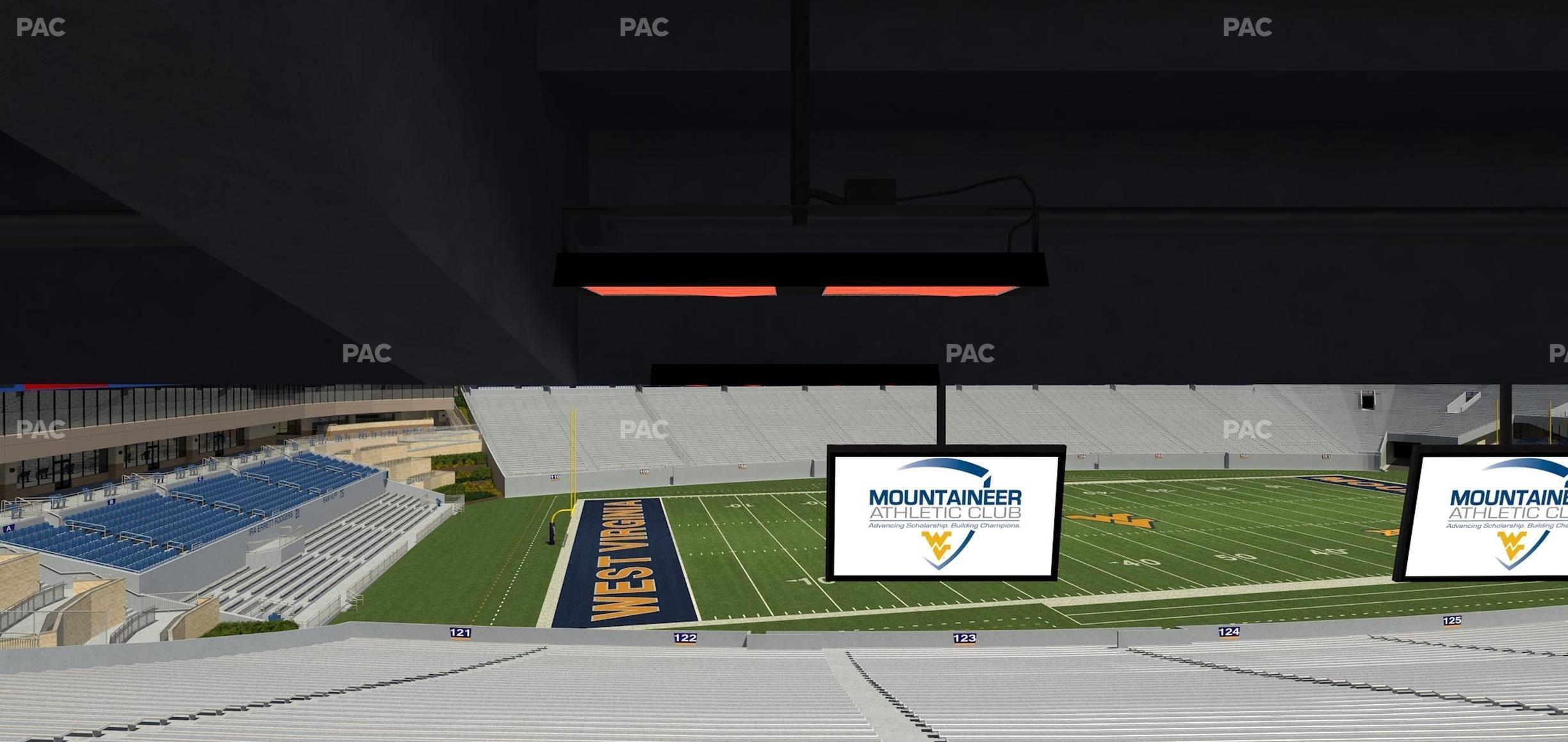 Seating view for Mountaineer Field at Milan Puskar Stadium Section Field Box 45