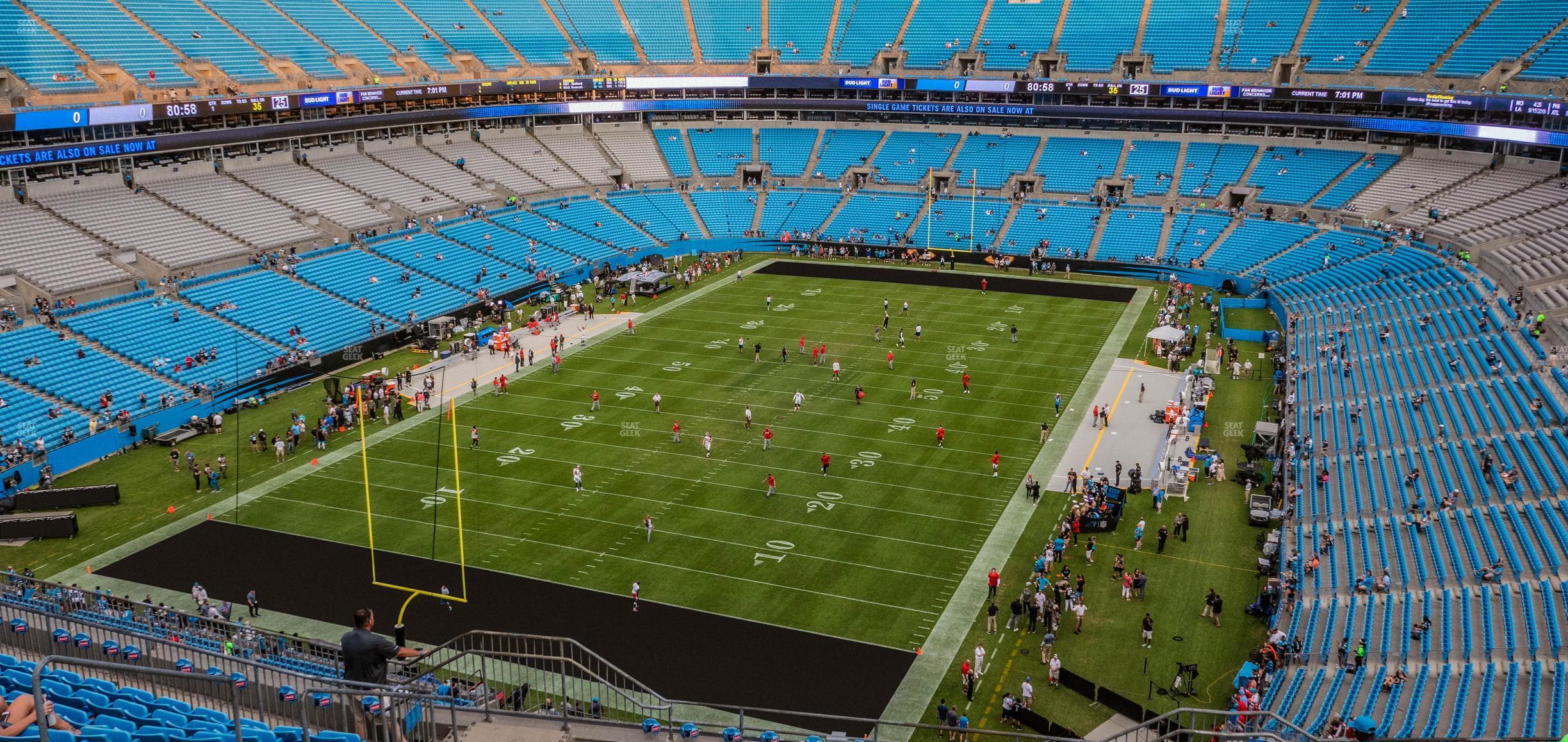 Seating view for Bank of America Stadium Section 553