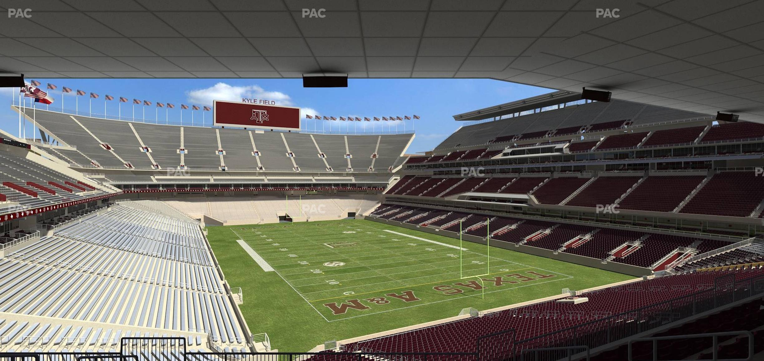 Seating view for Kyle Field Section Zone Club 11