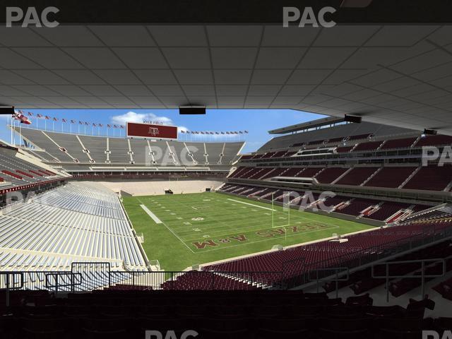 Seating view for Kyle Field Section Zone Club 11