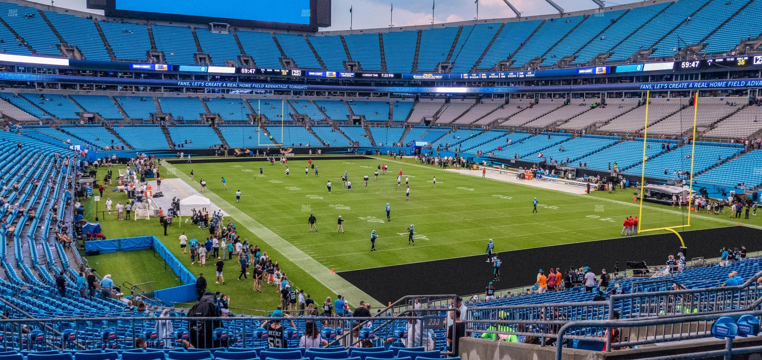 Seating view for Bank of America Stadium Section 233