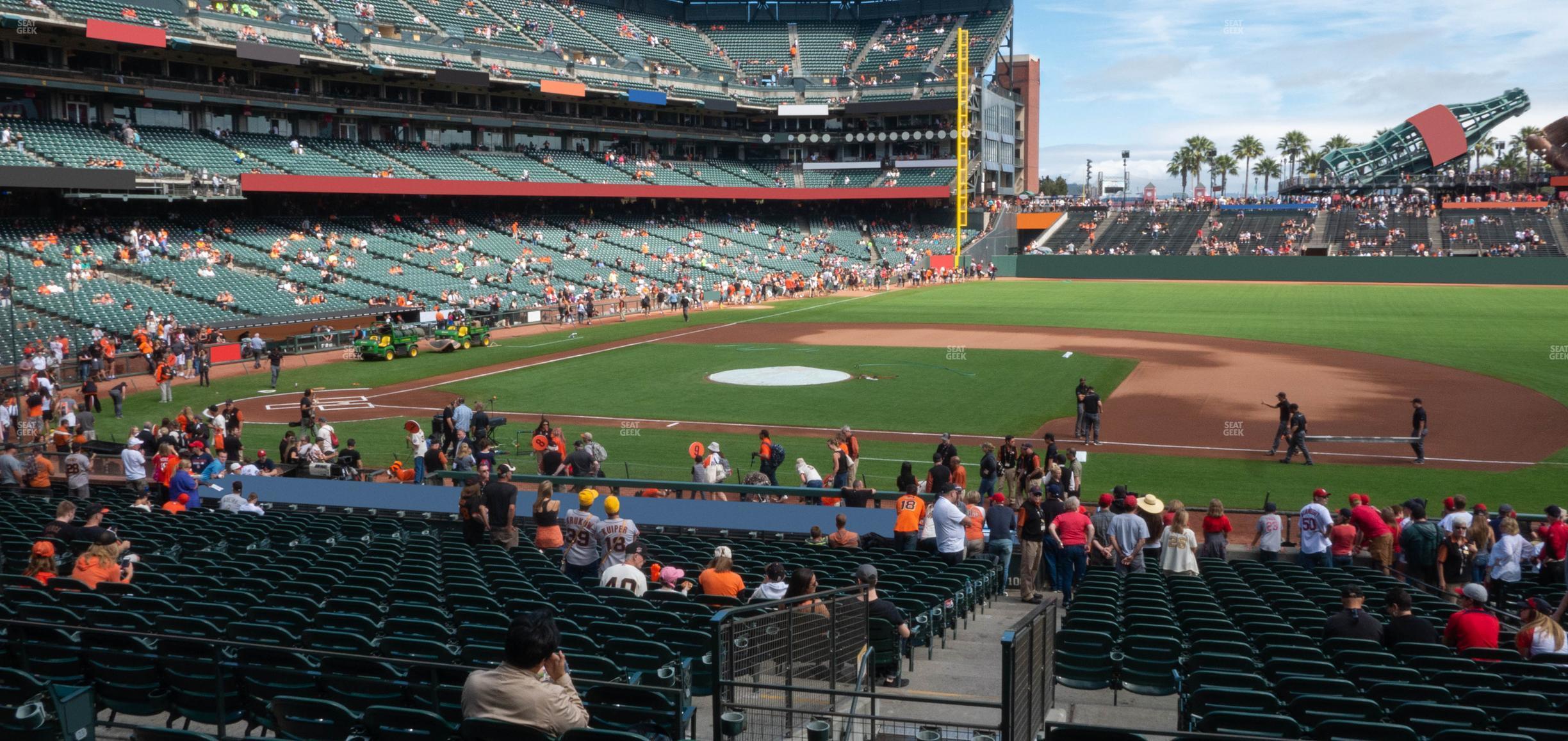 Seating view for Oracle Park Section Premium Lower Box 107