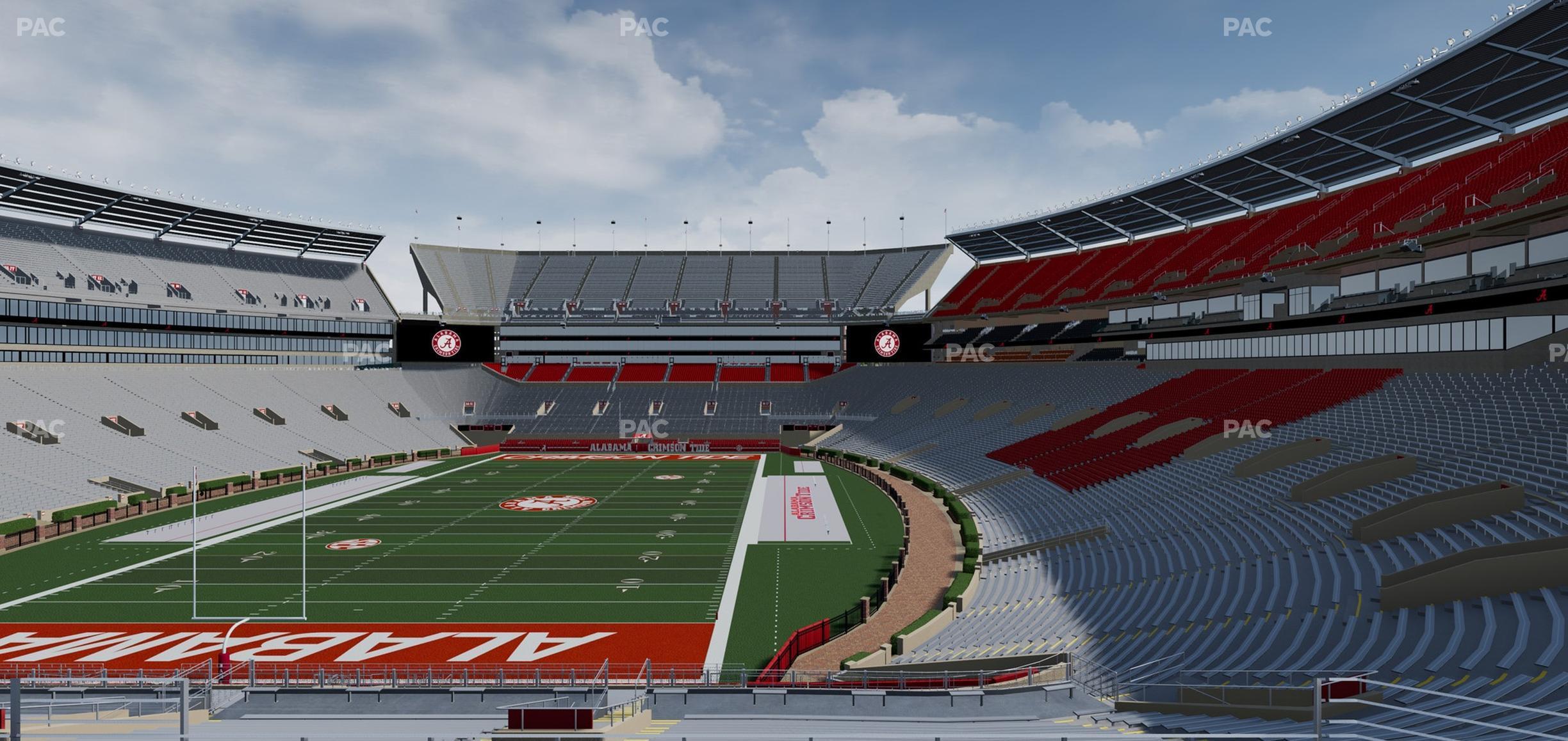 Seating view for Bryant Denny Stadium Section North Zone 3