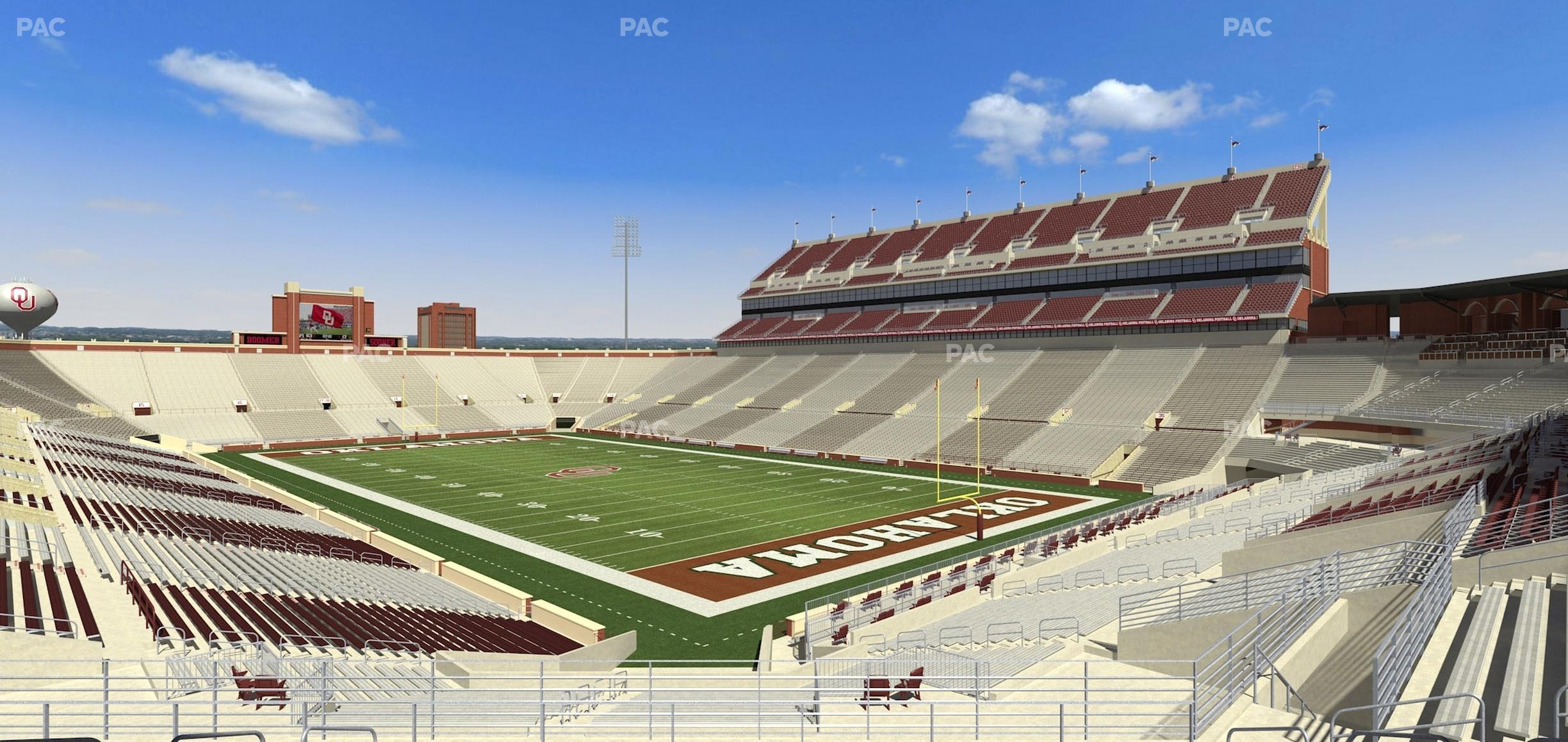 Seating view for Gaylord Family Oklahoma Memorial Stadium Section 49