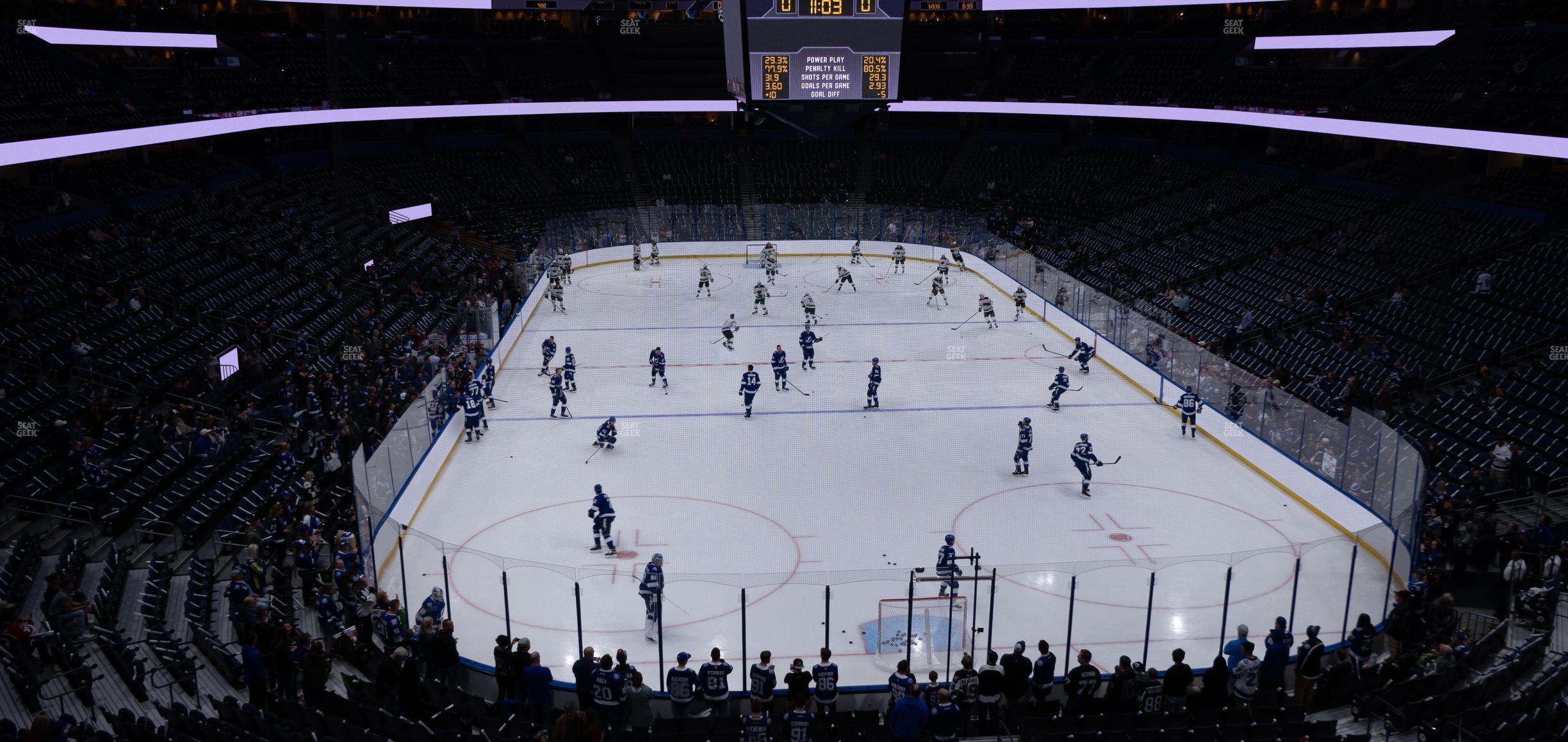 Seating view for Amalie Arena Section Club 5