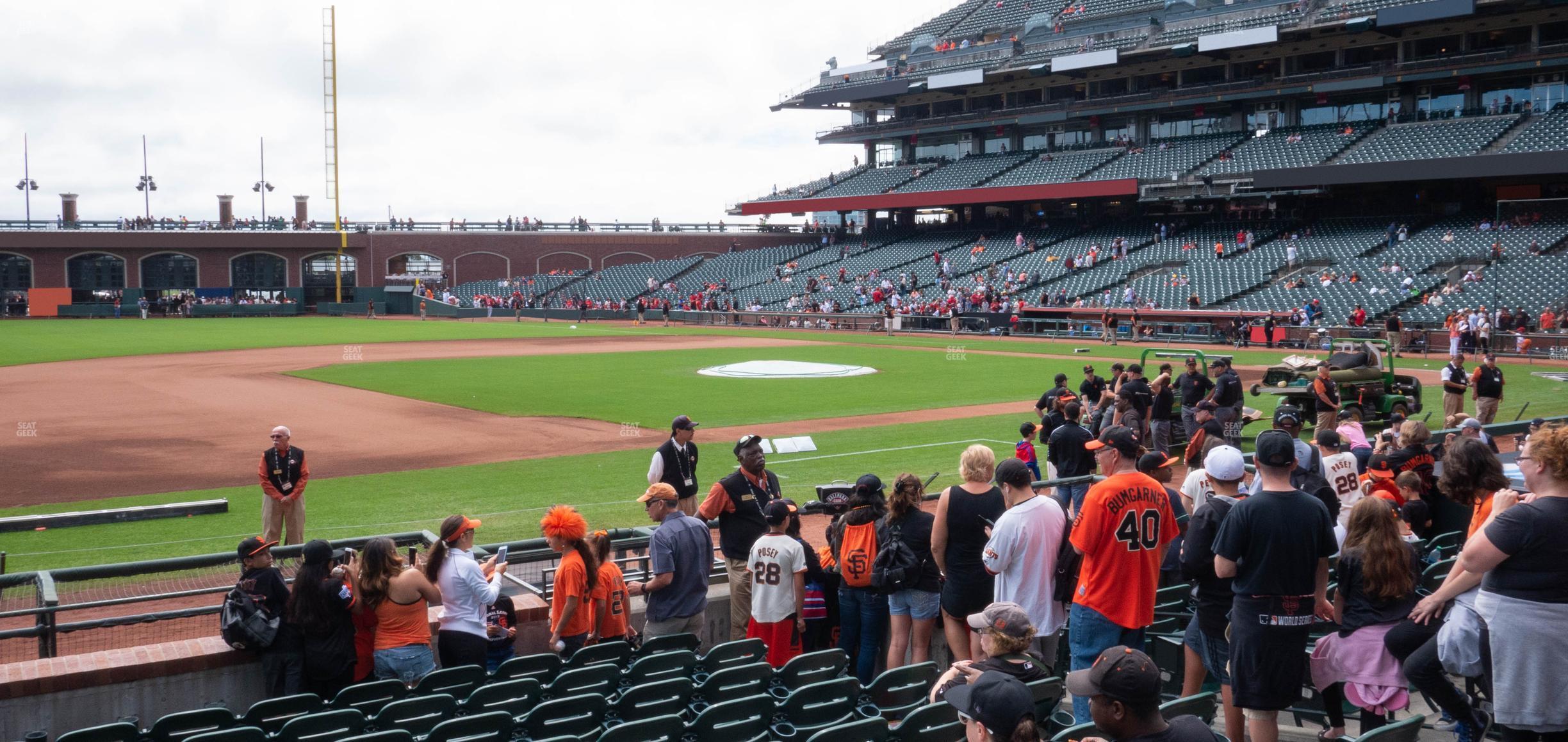 Seating view for Oracle Park Section Field Club 124