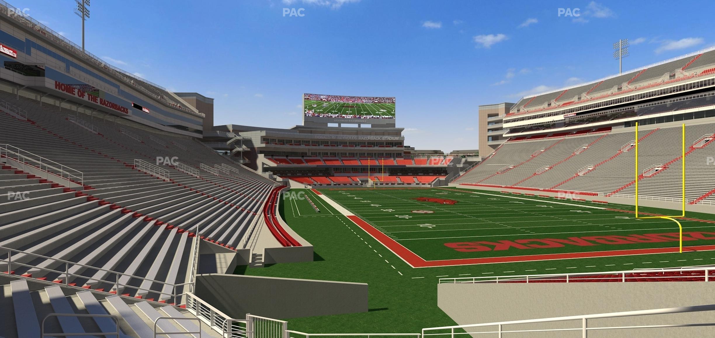 Seating view for Razorback Stadium Section 136