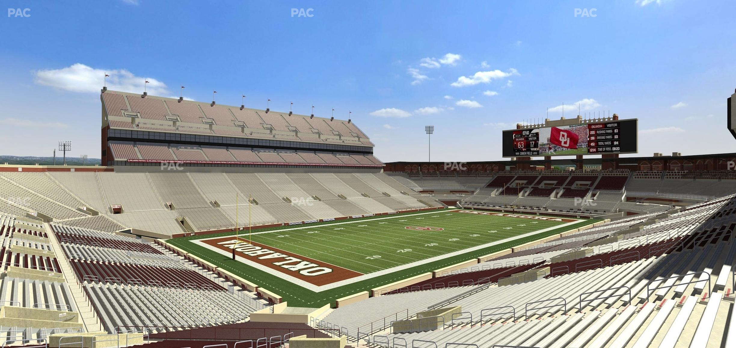 Seating view for Gaylord Family Oklahoma Memorial Stadium Section 12