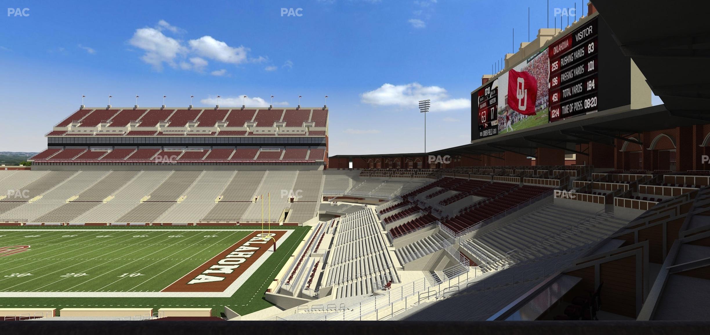 Seating view for Gaylord Family Oklahoma Memorial Stadium Section 51